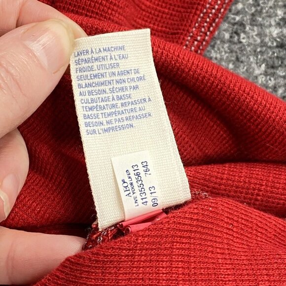 American Eagle Shirt Mens  XXL Red Thermal Waffle Knit Long Sleeve Layer Camping - Picture 6 of 11